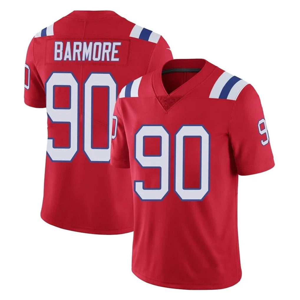 NE.Patriots #90 Christian Barmore Player Red Vapor Untouchable Home Game Ndoa Stitched Jerseys