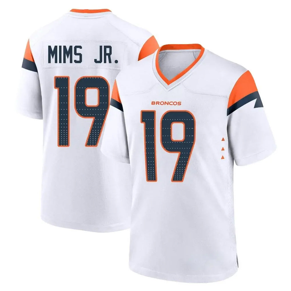 D.Broncos #19 Marvin Mims Jr. Player White Home Game Ndoa Stitched Jerseys