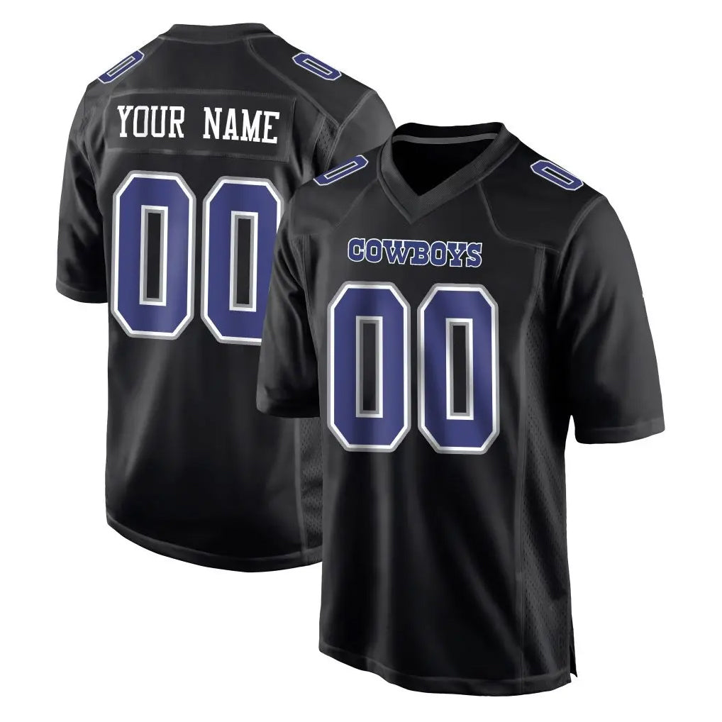 Custom D.Cowboys Carbon Black Fashion Home Game Any Name & Numbers Ndoa Stitched Jerseys