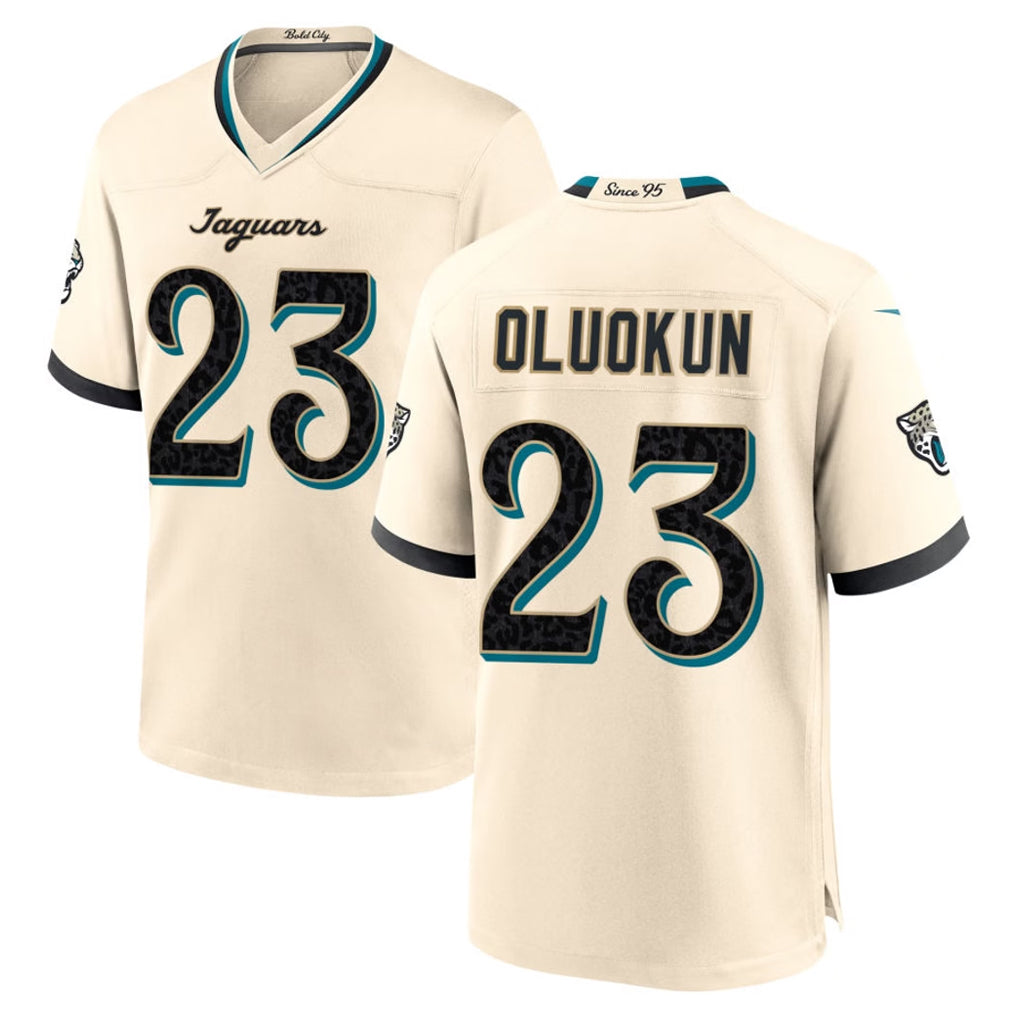J.Jaguars #23 Foyesade Oluokun Player Natural 2026 Rivalries Collection Game Ndoa Stitched Jerseys