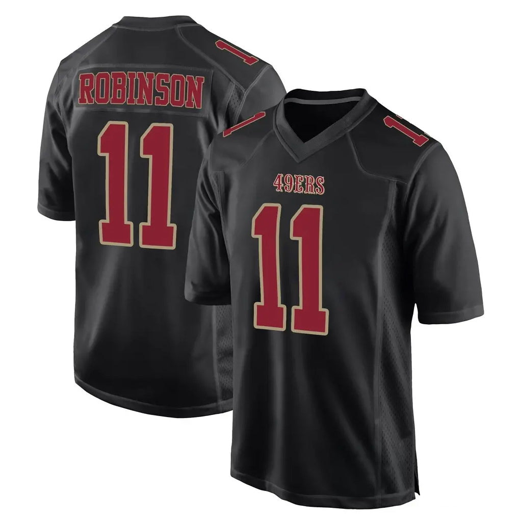 SF.49ers #11 Demarcus Robinson Player Black Fashion Home Game Ndoa Stitched Jerseys
