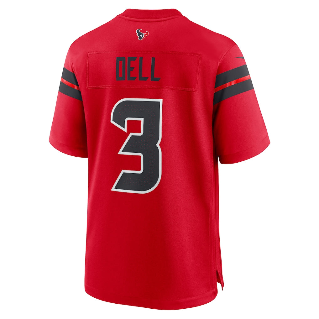 Ndoa H.Texans #3 Tank Dell Red Alternate Game Jersey