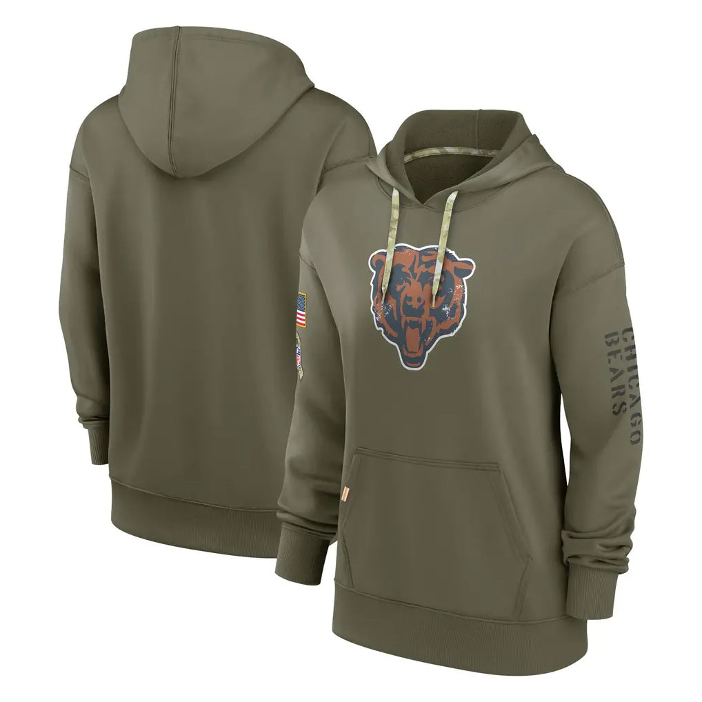 C.Bears ## Bears Blank Player Olive Salute to Service Pullover Hoodies Ndoa Stitched Jerseys