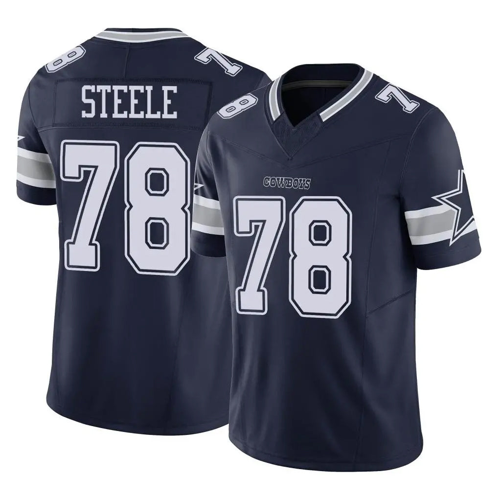 D.Cowboys #78 Terence Steele Player Navy Limited Vapor F.U.S.E. Home Game Ndoa Stitched Jerseys