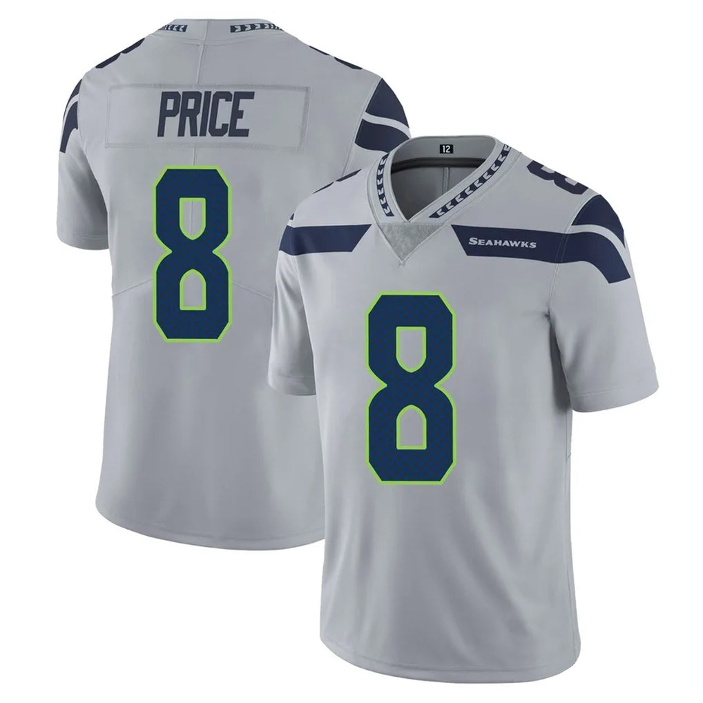 S.Seahawks #8 Jadarian Price Player Gray Limited Vapor Untouchable Home Game Ndoa Stitched Jerseys
