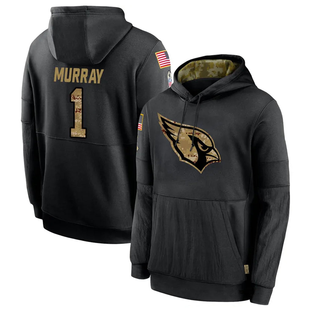 A.Cardinals #1 Kyler Murray Player Black Salute to Service Limited Hoodies Ndoa Stitched Jerseys