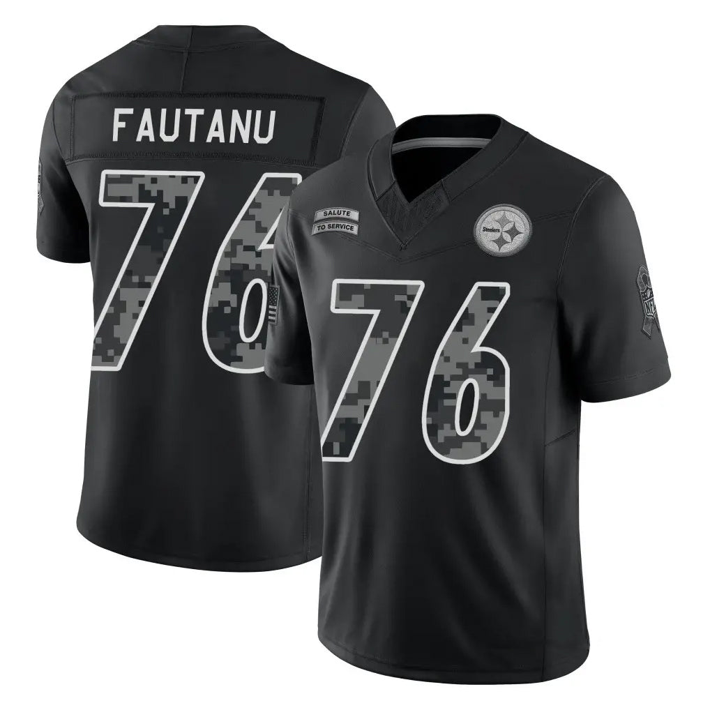 P.Steelers #76 Troy Fautanu Player Black Limited 2026 Salute to Service Home Game Ndoa Stitched Jerseys