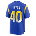 Ndoa LA.Rams #40 Jesse Luketa Royal Team Game Jersey