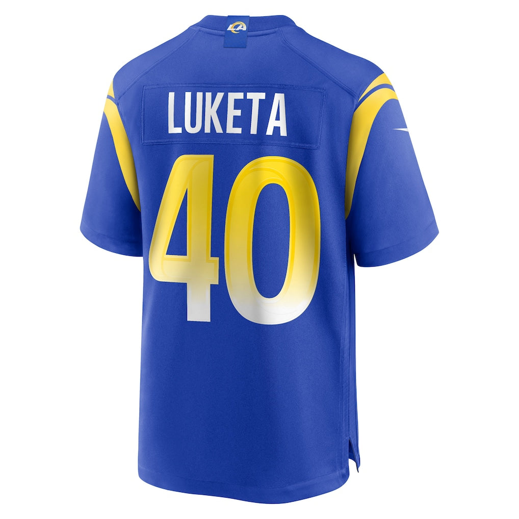 Ndoa LA.Rams #40 Jesse Luketa Royal Team Game Jersey