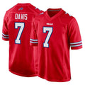 B.Bills #7 Ray Davis Player Red Home Game Ndoa Stitched Jerseys