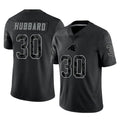 C.Panthers #30 Chuba Hubbard Player Black Limited Reflective Game Ndoa Stitched Jerseys