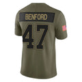 B.Bills #47 Christian Benford Player Olive Salute to Service Vapor F.U.S.E. Limited Ndoa Stitched Jerseys