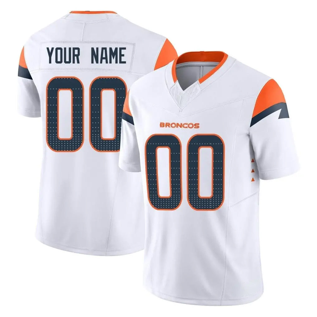 Custom D.Broncos White Limited Vapor F.U.S.E. Home Game Any Name & Numbers Ndoa Stitched Jerseys