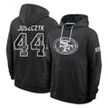 SF.49ers #44 Kyle Juszczyk Player 2026 Black Logo Pullover Hoodies Limited Game Ndoa Stitched Jerseys