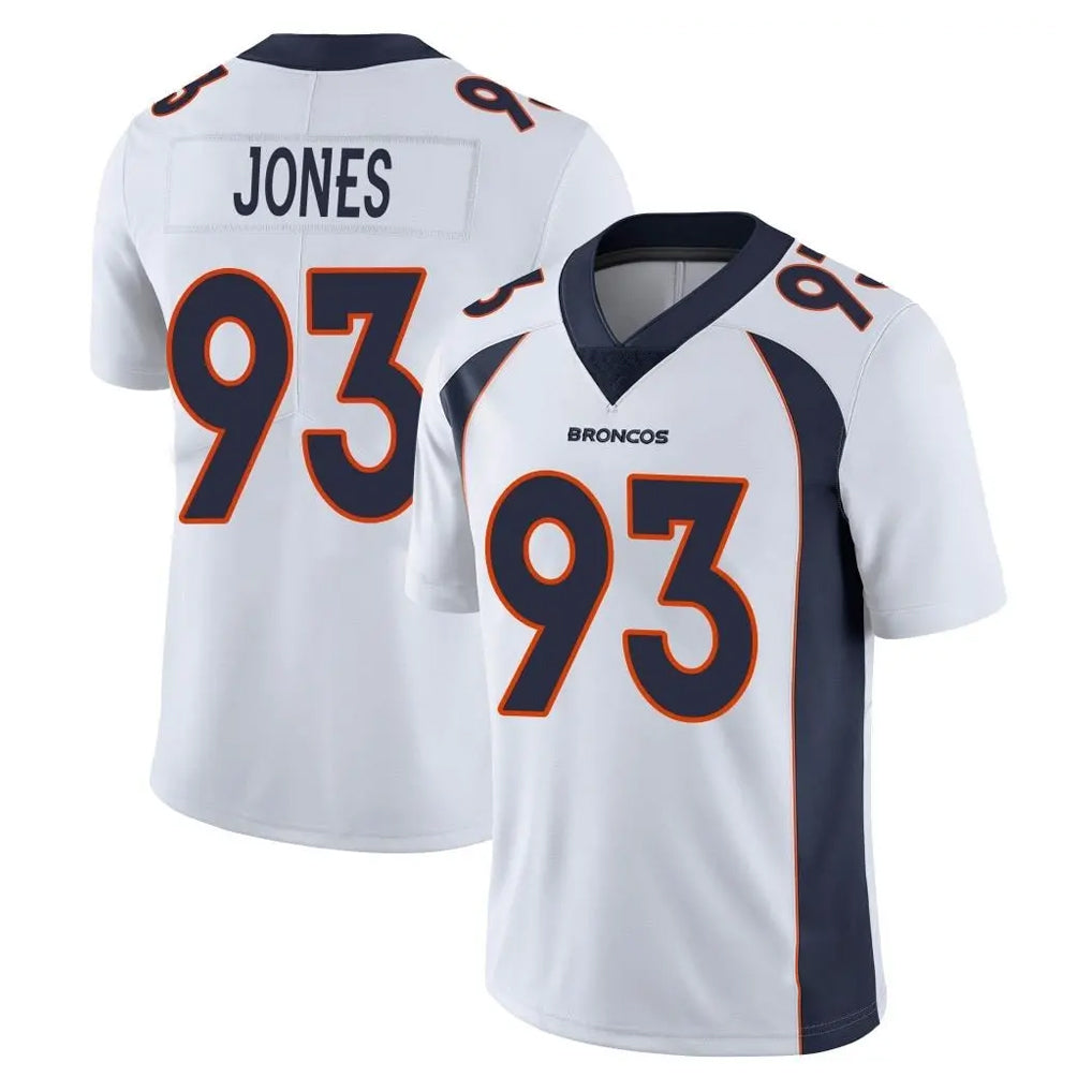 D.Broncos #93 D.J. Jones Player White Vapor Untouchable Limited Home Game Ndoa Stitched Jerseys