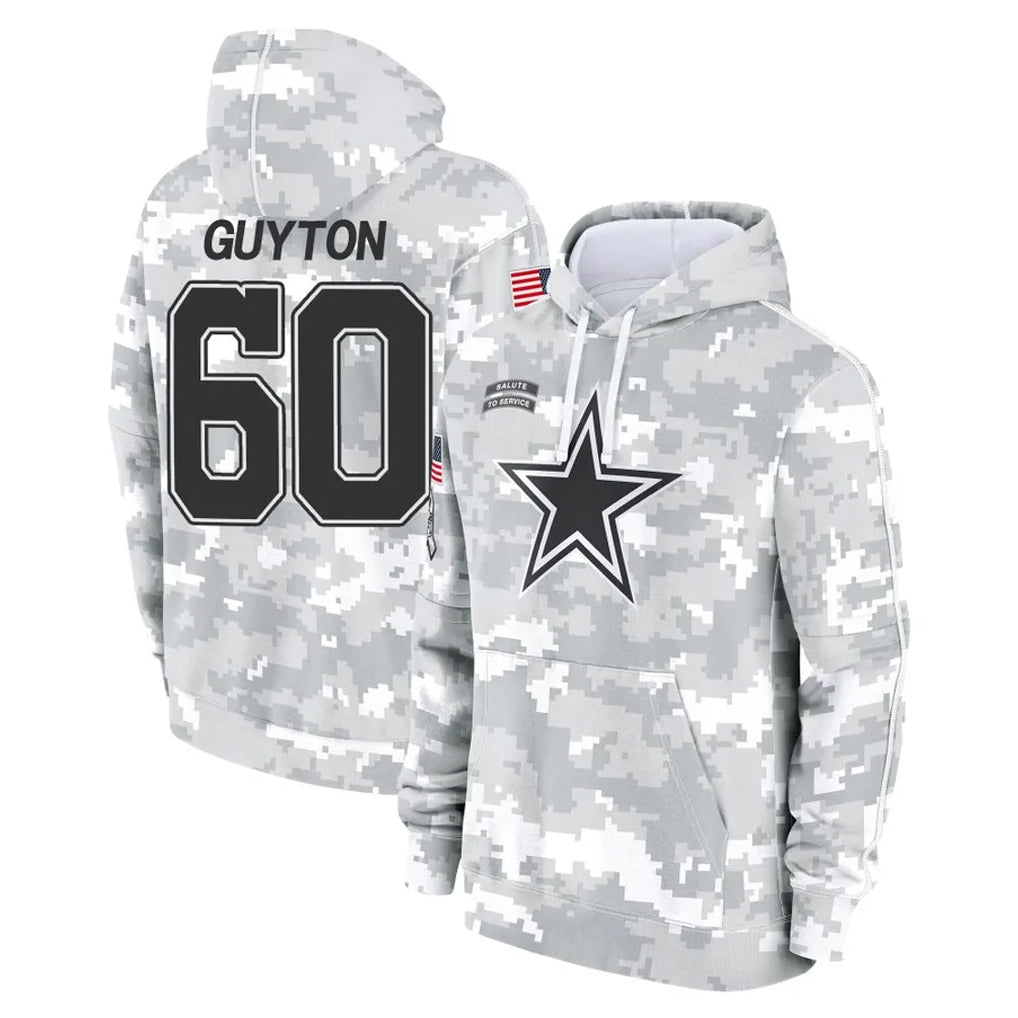 D.Cowboys #60 Tyler Guyton Player Arctic Camo Salute to Service Hoodies Limited Game Ndoa Stitched Jerseys