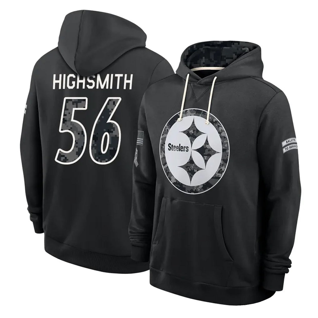 P.Steelers #56 Alex Highsmith Player 2026 Black Logo Pullover Hoodies Limited Game Ndoa Stitched Jerseys