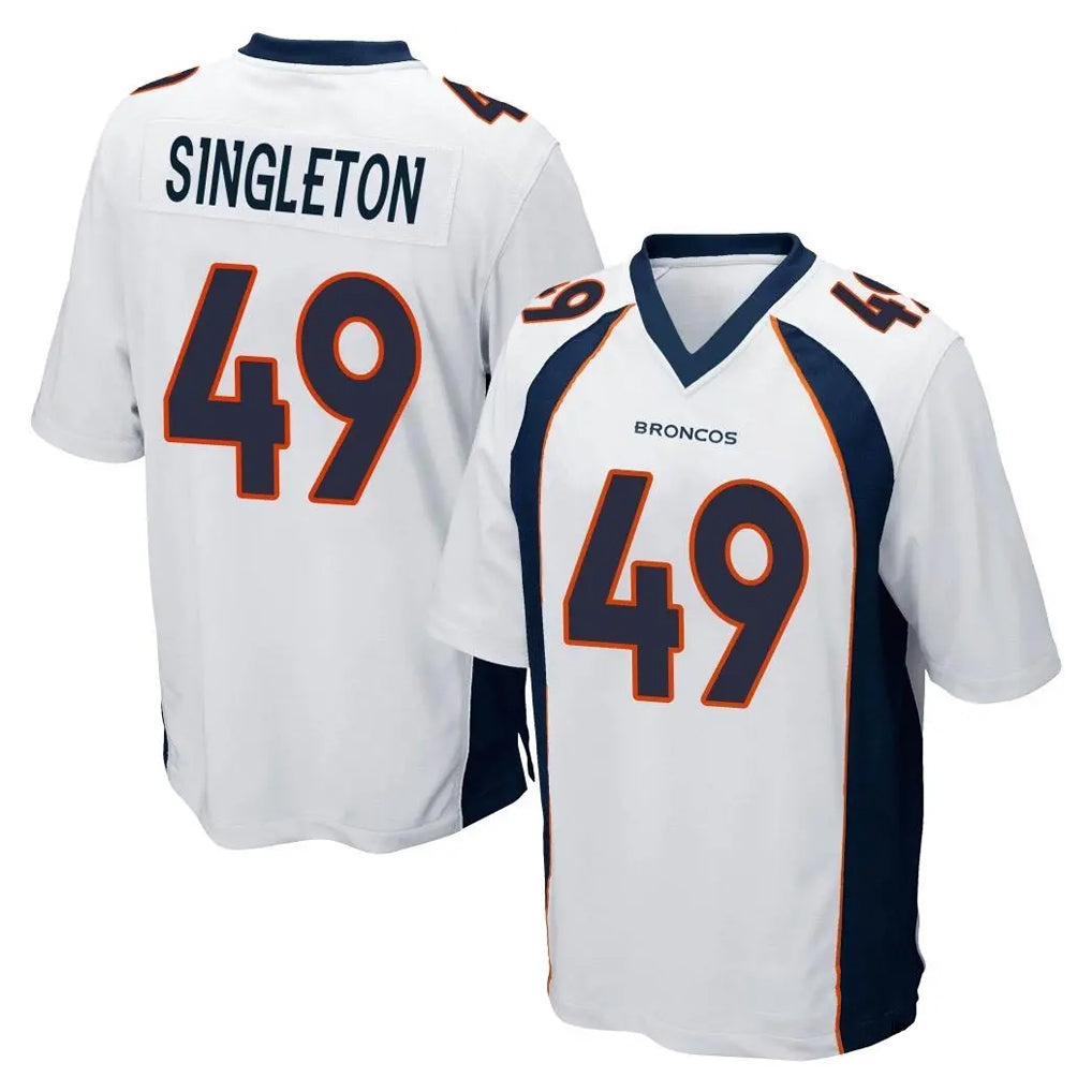 D.Broncos #49 Alex Singleton Player White Game Ndoa Stitched Jerseys