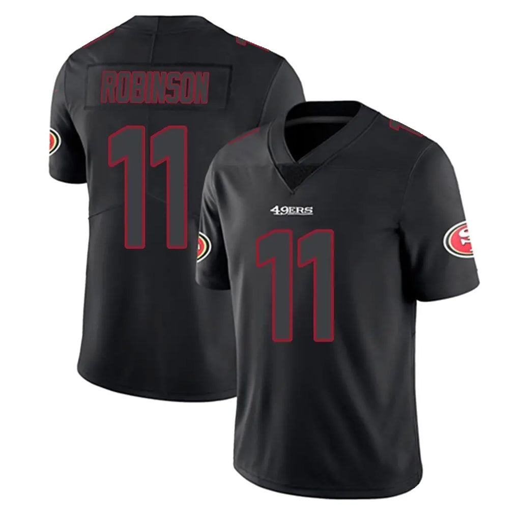 SF.49ers #11 Demarcus Robinson Player Black Impact Limited Home Game Ndoa Stitched Jerseys
