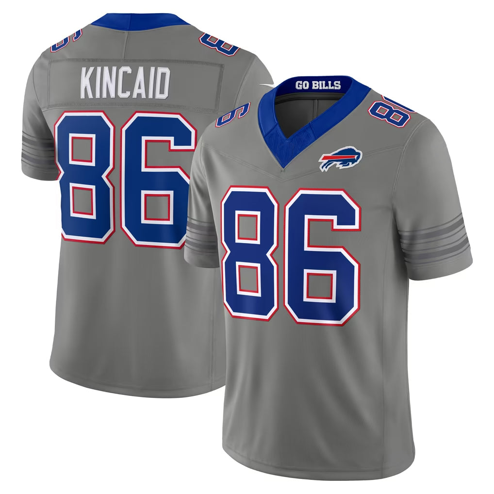 B.Bills #86 Dalton Kincaid Player Gray Limited Nickel City Home Game Stitched Jerseys