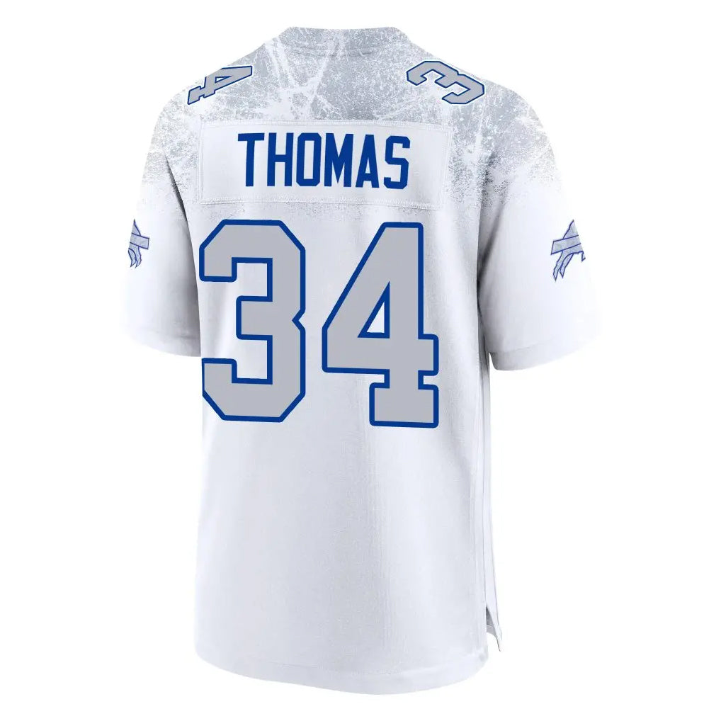 B.Bills #34 Thurman Thomas Player White Rivalries Collection Game Ndoa Stitched Jerseys