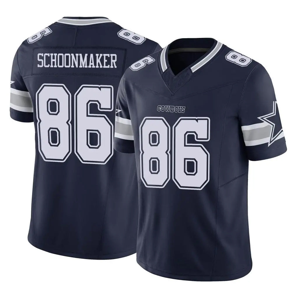 D.Cowboys #86 Luke Schoonmaker Player Navy Limited Vapor F.U.S.E. Home Game Ndoa Stitched Jerseys