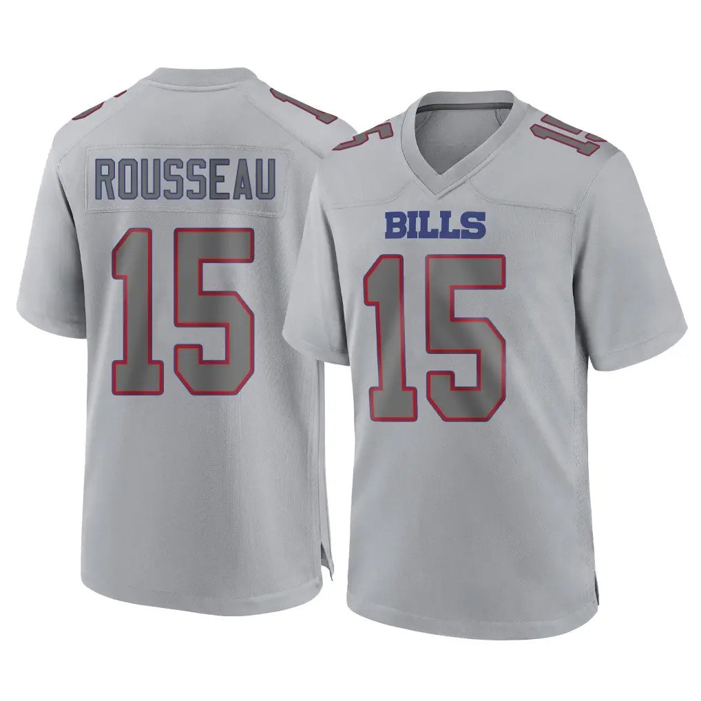 B.Bills #15 Greg Rousseau Player Gray Home Game Ndoa Stitched Jerseys
