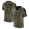 D.Lions #87 Sam LaPorta Player Olive Salute To Service Limited Game Ndoa Stitched Jerseys
