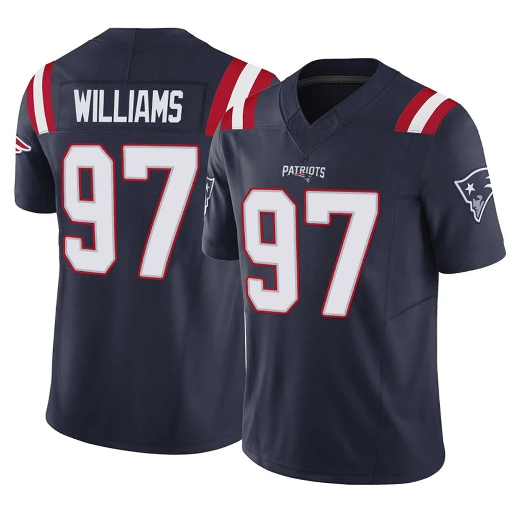 NE.Patriots #97 Milton Williams Player Navy Limited Vapor F.U.S.E. Home Game Ndoa Stitched Jerseys