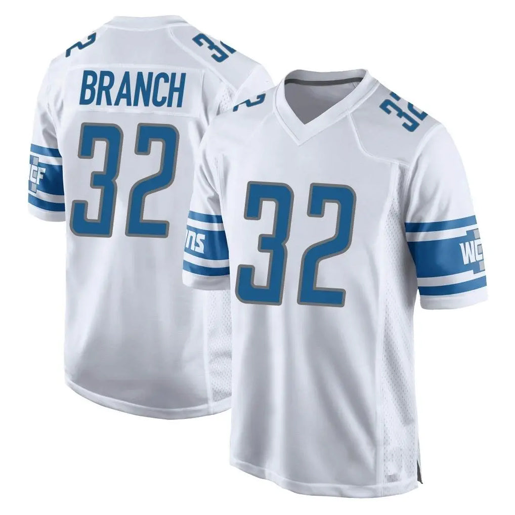 D.Lions #32 Brian Branch Player White Home Game Ndoa Stitched Jerseys