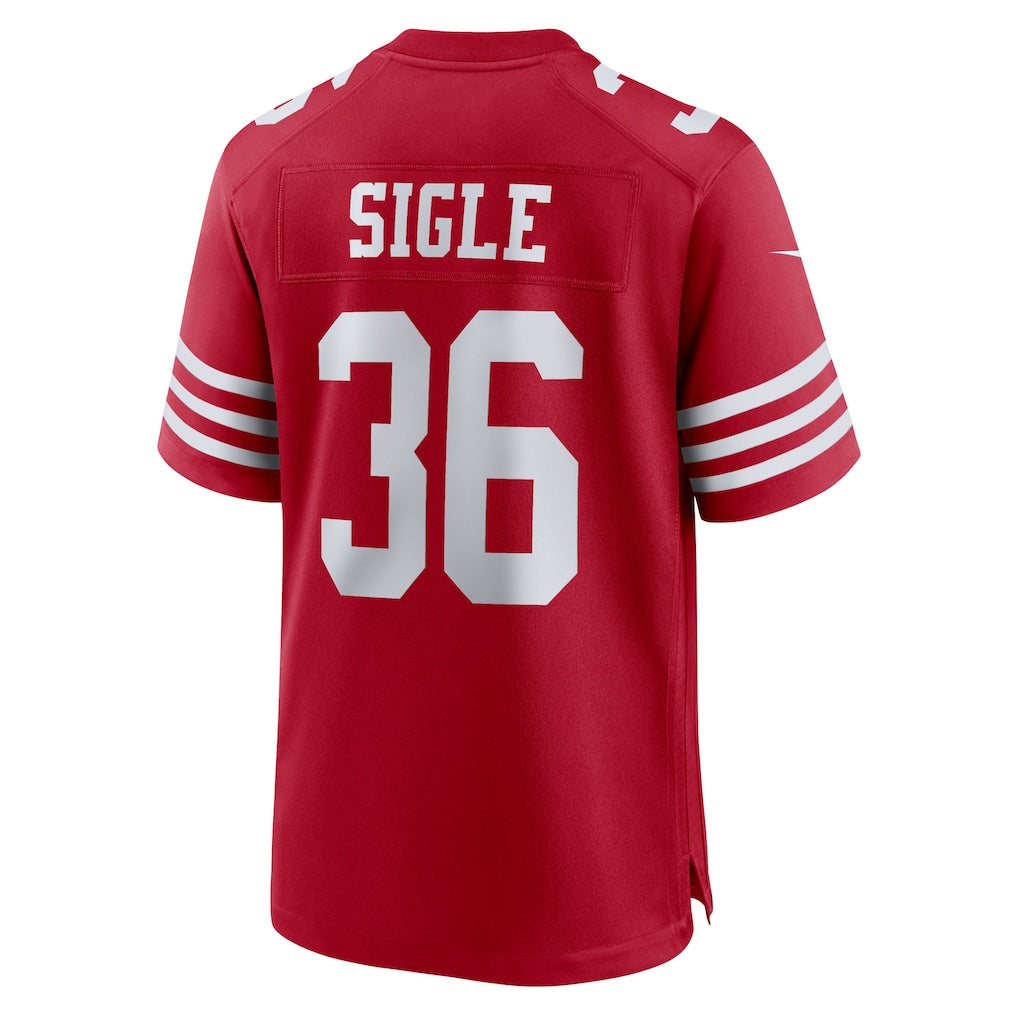Ndoa SF.49ers #36 Marques Sigle Scarlet Team Game Jersey