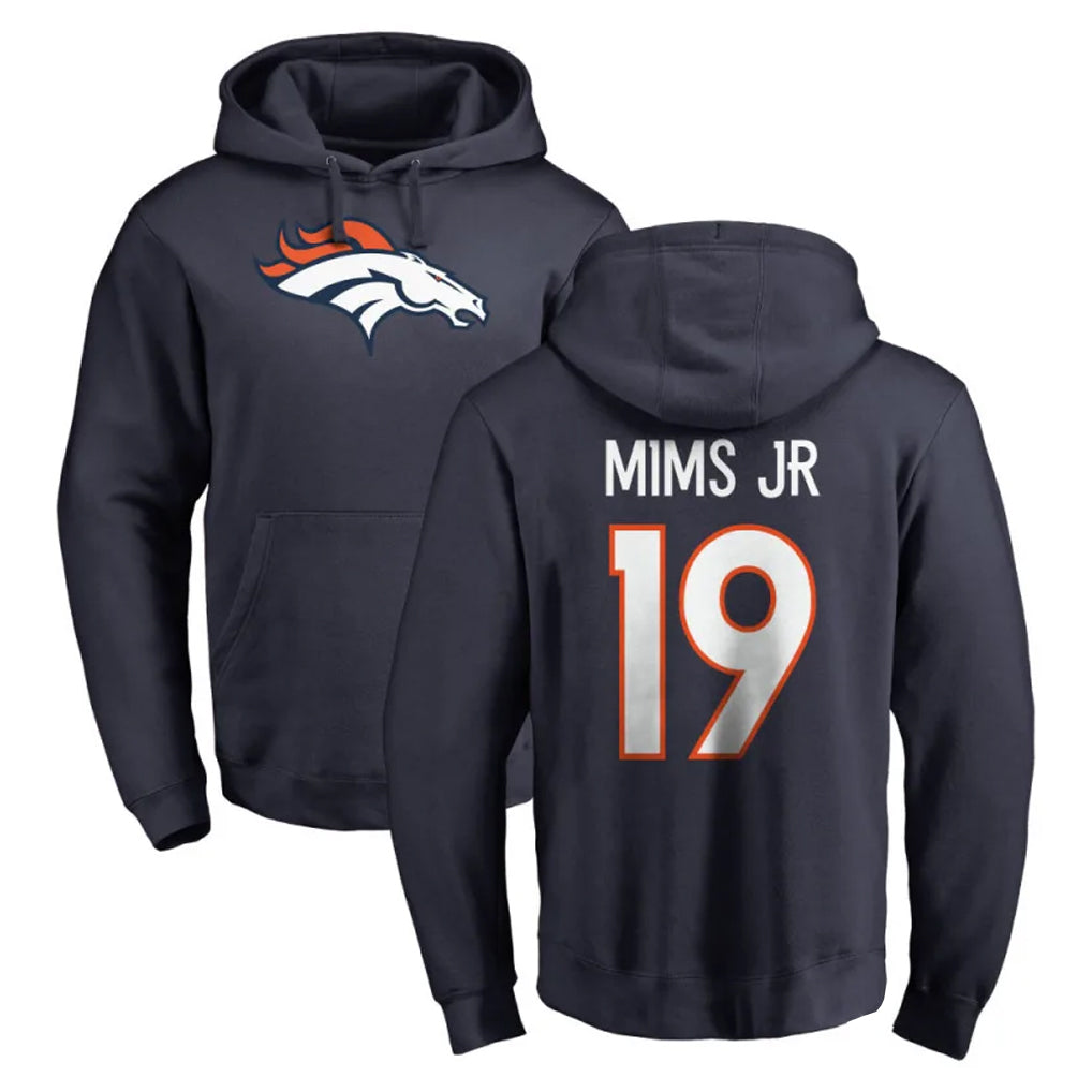 D.Broncos #19 Marvin Mims Jr. Player Navy Pullover Hoodie Limited Ndoa Stitched Jerseys