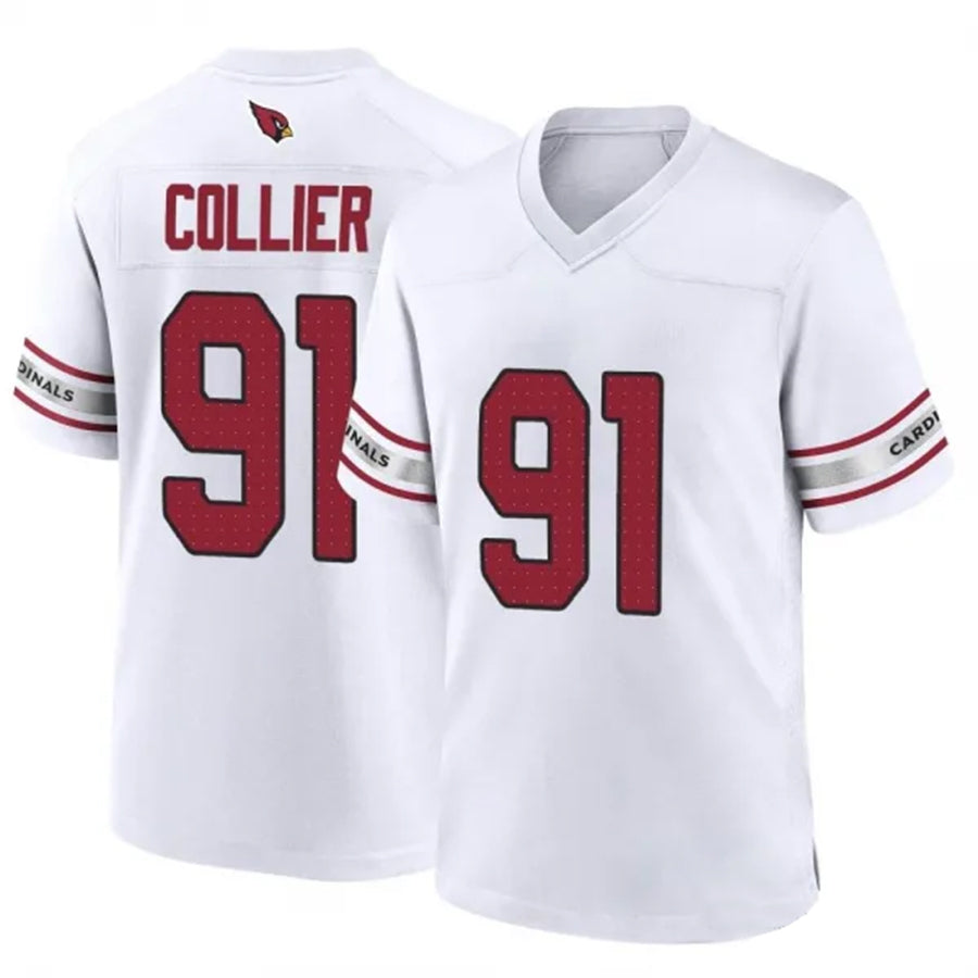 A.Cardinals #91 L.J. Collier Player White Game Home Ndoa Stitched Jerseys