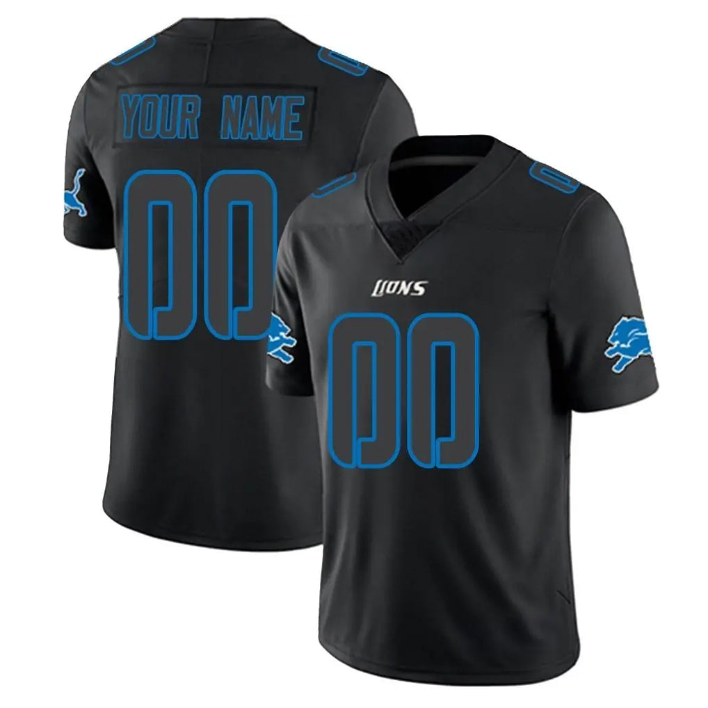 Custom D.Lions Black Impact Limited Home Game Any Name & Numbers Ndoa Stitched Jerseys