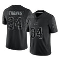 B.Bills #34 Thurman Thomas Player Black RFLCTV Limited Ndoa Stitched Jerseys