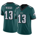 P.Eagles #13 Dontayvion Wicks Player Team Color Green Limited Vapor F.U.S.E. Home Game Ndoa Stitched Jerseys