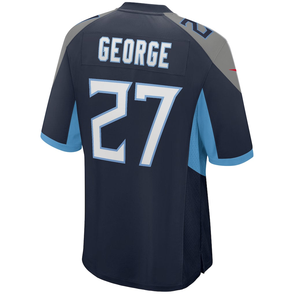 Ndoa T.Titans #27 Eddie George Navy Game Retired Player Jersey