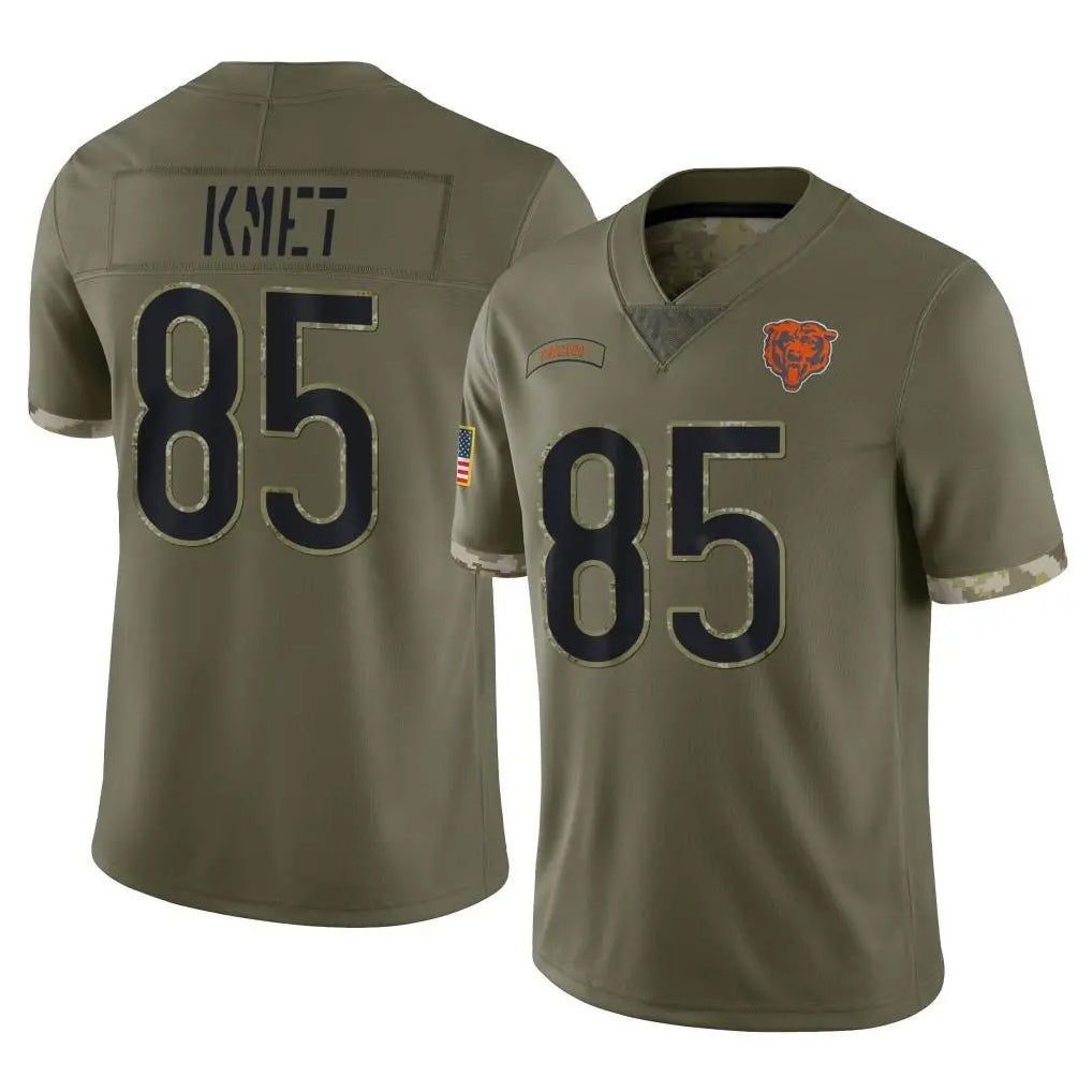 C.Bears #85 Cole Kmet Player Olive Salute to Service Limited Game Ndoa Stitched Jerseys