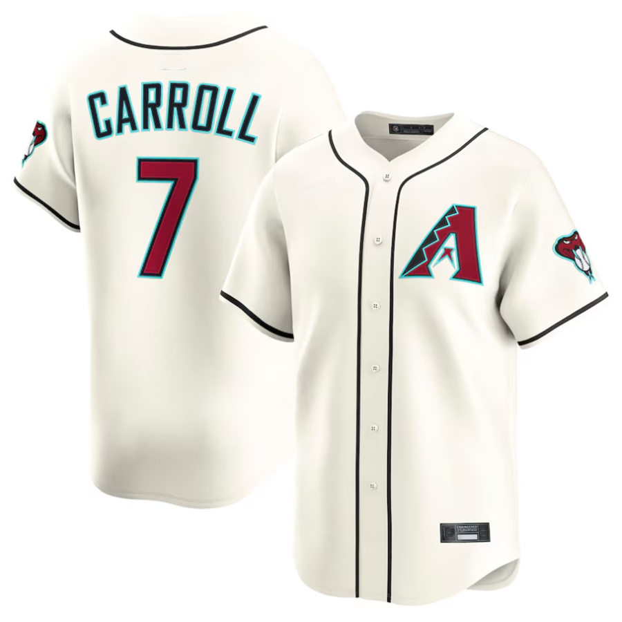Ndoa A.Diamondbacks #7 Corbin Carroll Player Cream Limited American Personalized Stitched Jerseys