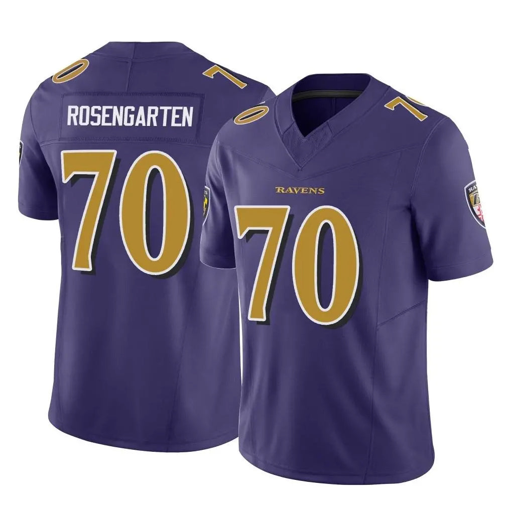 B.Ravens #70 Roger Rosengarten Player Purple Vapor F.U.S.E. Limited Ndoa Stitched Jerseys