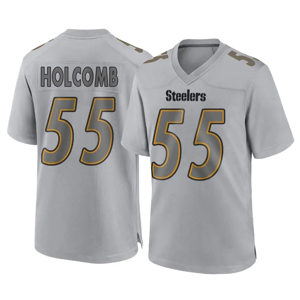P.Steelers #55 Cole Holcomb Player Gray Atmosphere Fashion Home Game Ndoa Stitched Jerseys