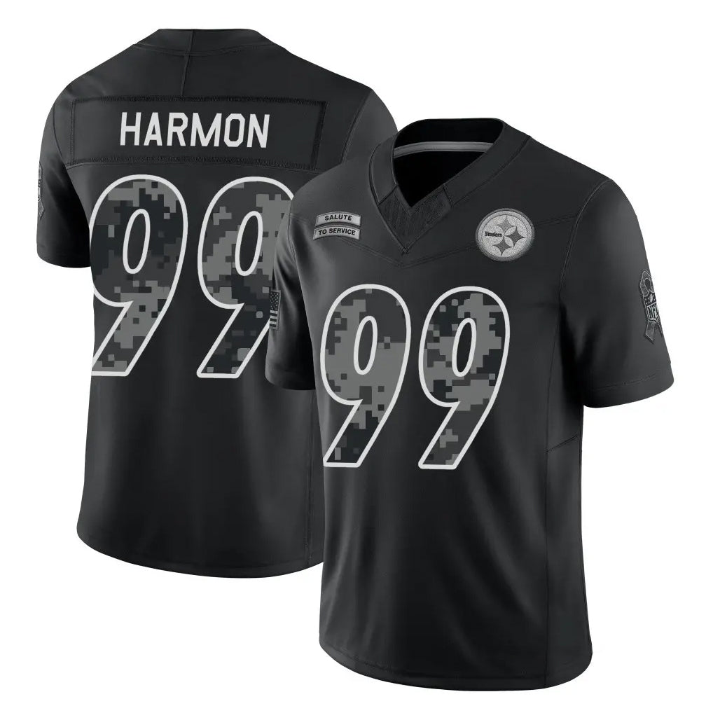 P.Steelers #99 Derrick Harmon Player Black Limited 2026 Salute to Service Home Game Ndoa Stitched Jerseys