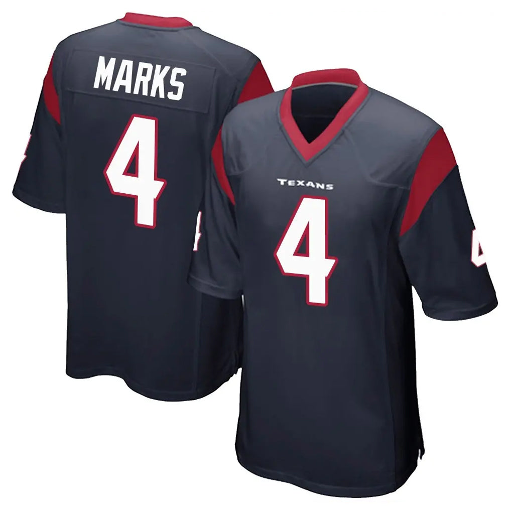H.Texans #4 Woody Marks Player Navy Home Game Ndoa Stitched Jerseys