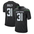 NY.Jets #31 David Bailey Player Stealth Black Home Game Ndoa Stitched Jerseys