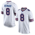 B.Bills #8 Terrel Bernard Player White Home Game Ndoa Stitched Jerseys