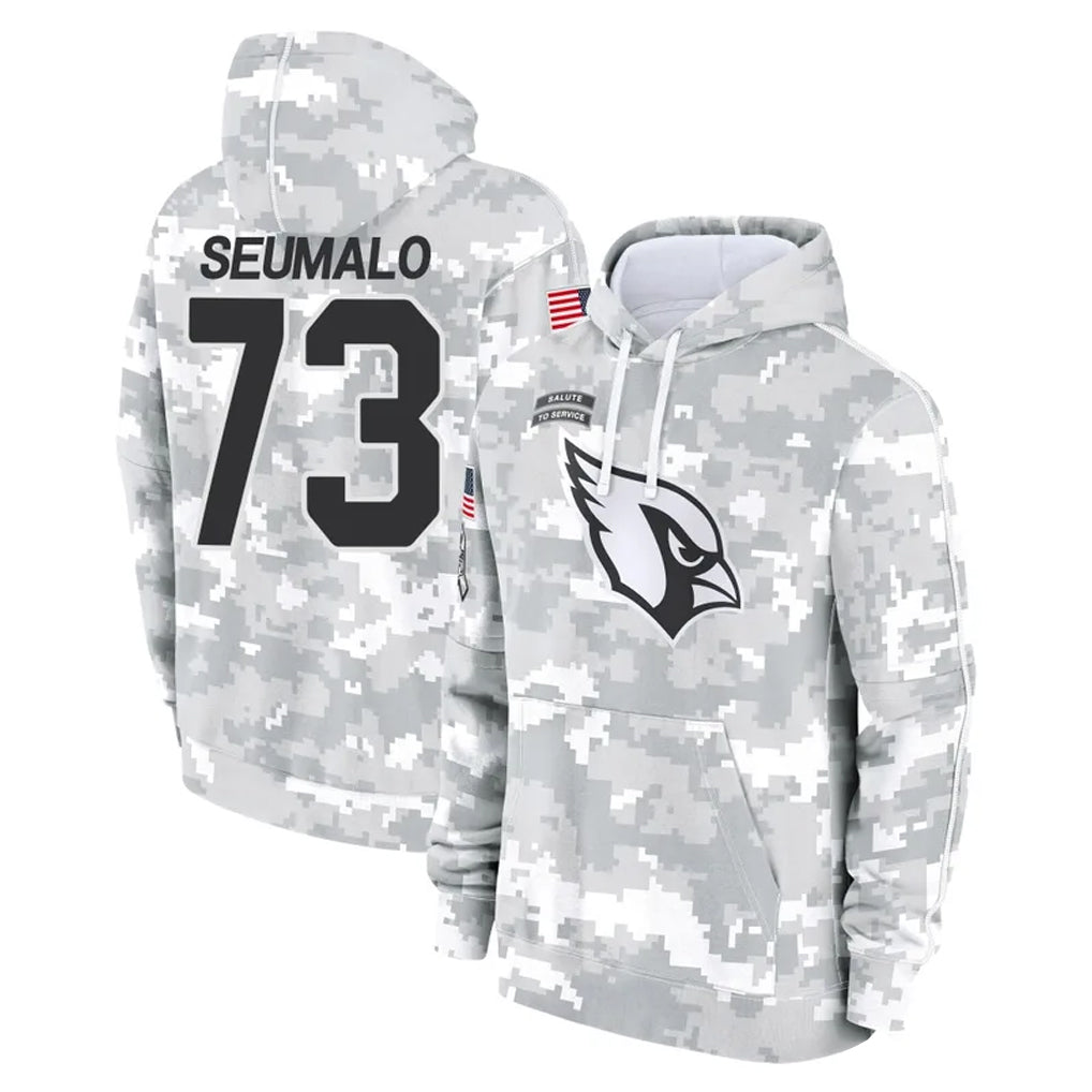 A.Cardinals #73 Isaac Seumalo Player Arctic Camo Limited Salute to Service Pullover Hoodies Game Ndoa Stitched Jerseys