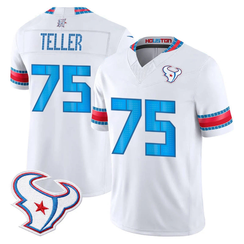 H.Texans #75 Wyatt Teller Player Whtie 2026 Rivalries Vapor Limited Home Game Ndoa Stitched jerseys
