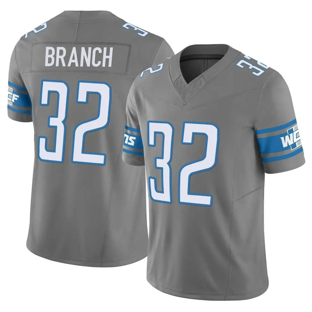D.Lions #32 Brian Branch Player Gray Vapor F.U.S.E. Limited Home Game Ndoa Stitched Jerseys