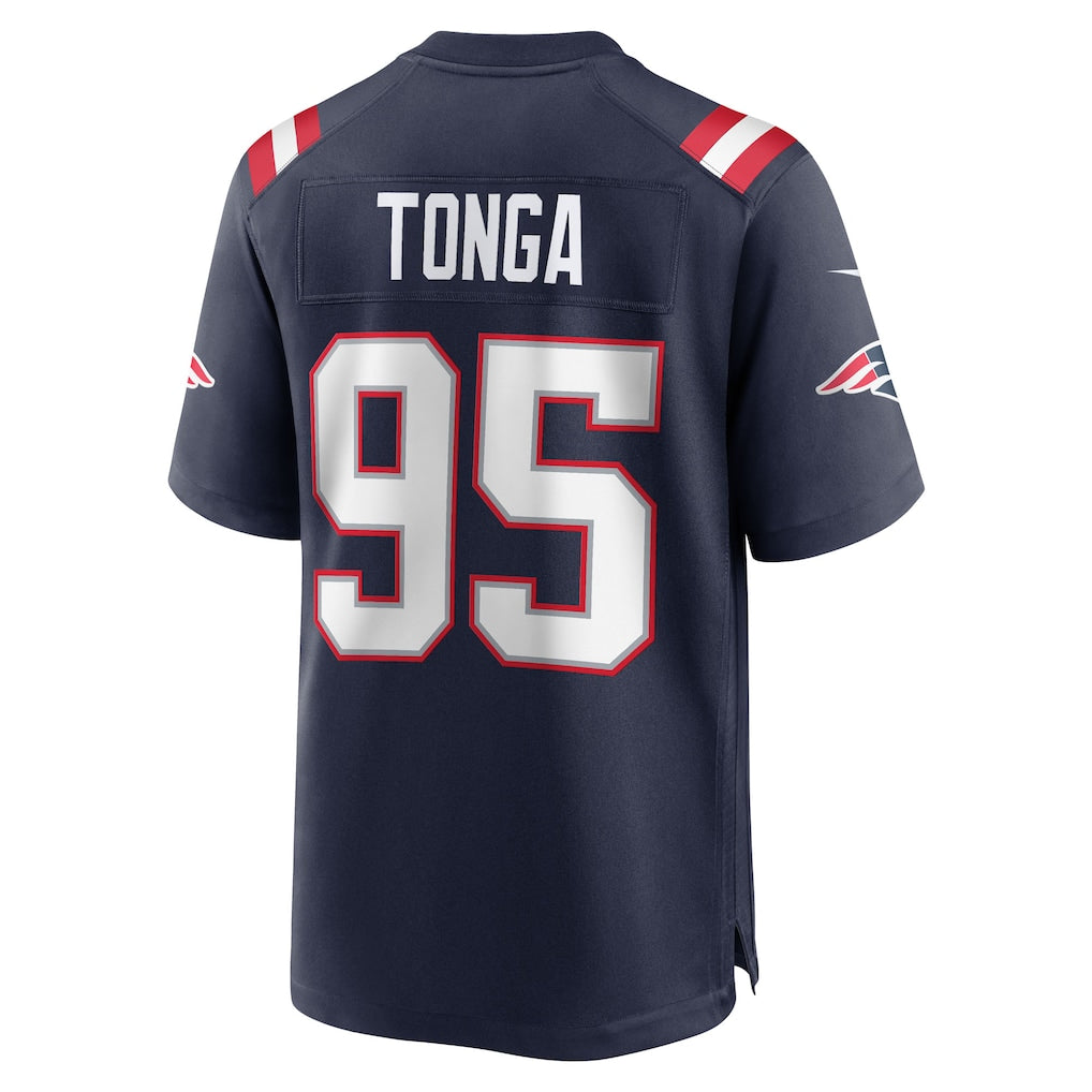 Ndoa NE.Patriots #95 Khyiris Tonga Navy Team Game Jersey