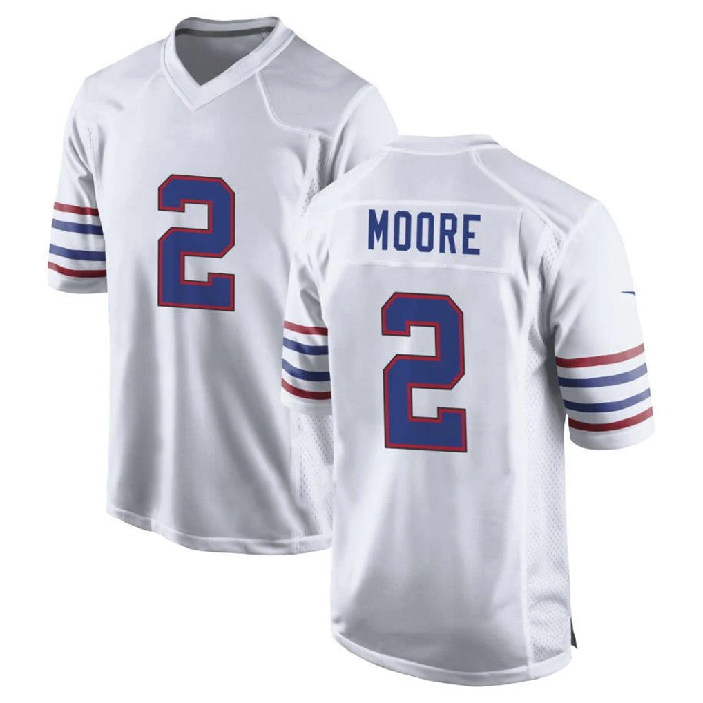 B.Bills #2 DJ Moore Player White Alternate Game Ndoa Stitched Jerseys